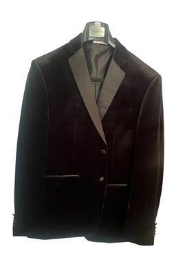 Vinci Philosophy Black Velvet Suit Jacket Size 40R
